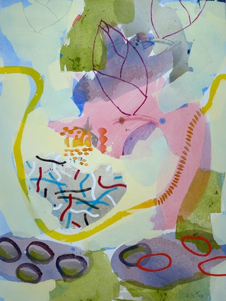 Serie: "Pflanzen-Stücke II", 80 x 60 cm | 2019 | mixed media on canvas